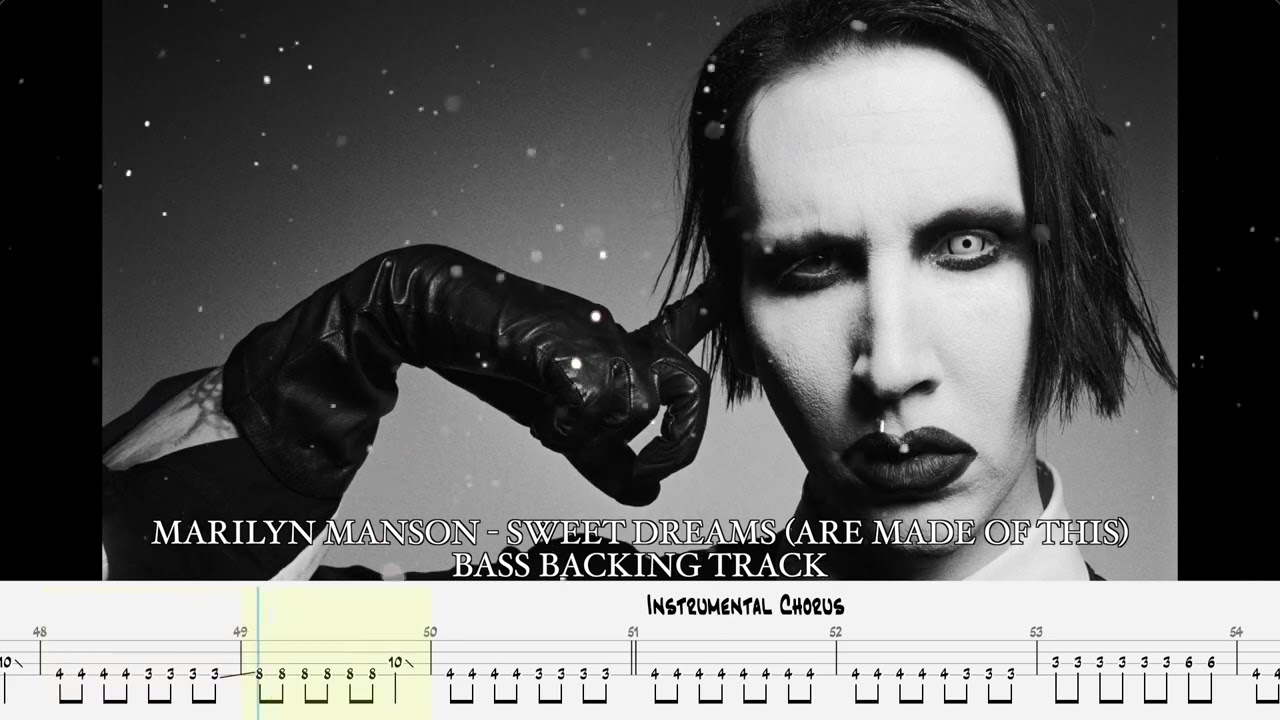 MARILYN MANSON - Sweet Dreams (Are made of this) [BASSLESS BACKING TRACK + TAB]