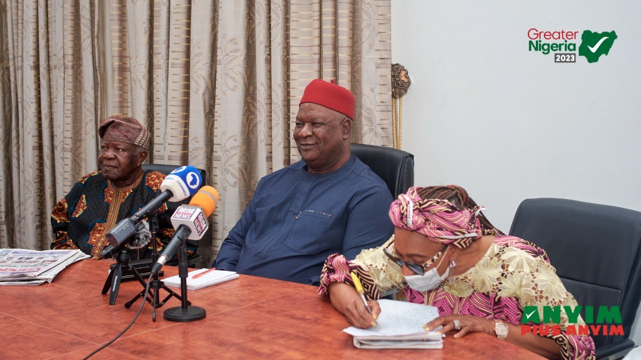 Sen. Anyim Addresses former members of the PDP National Working Committee (NWC)