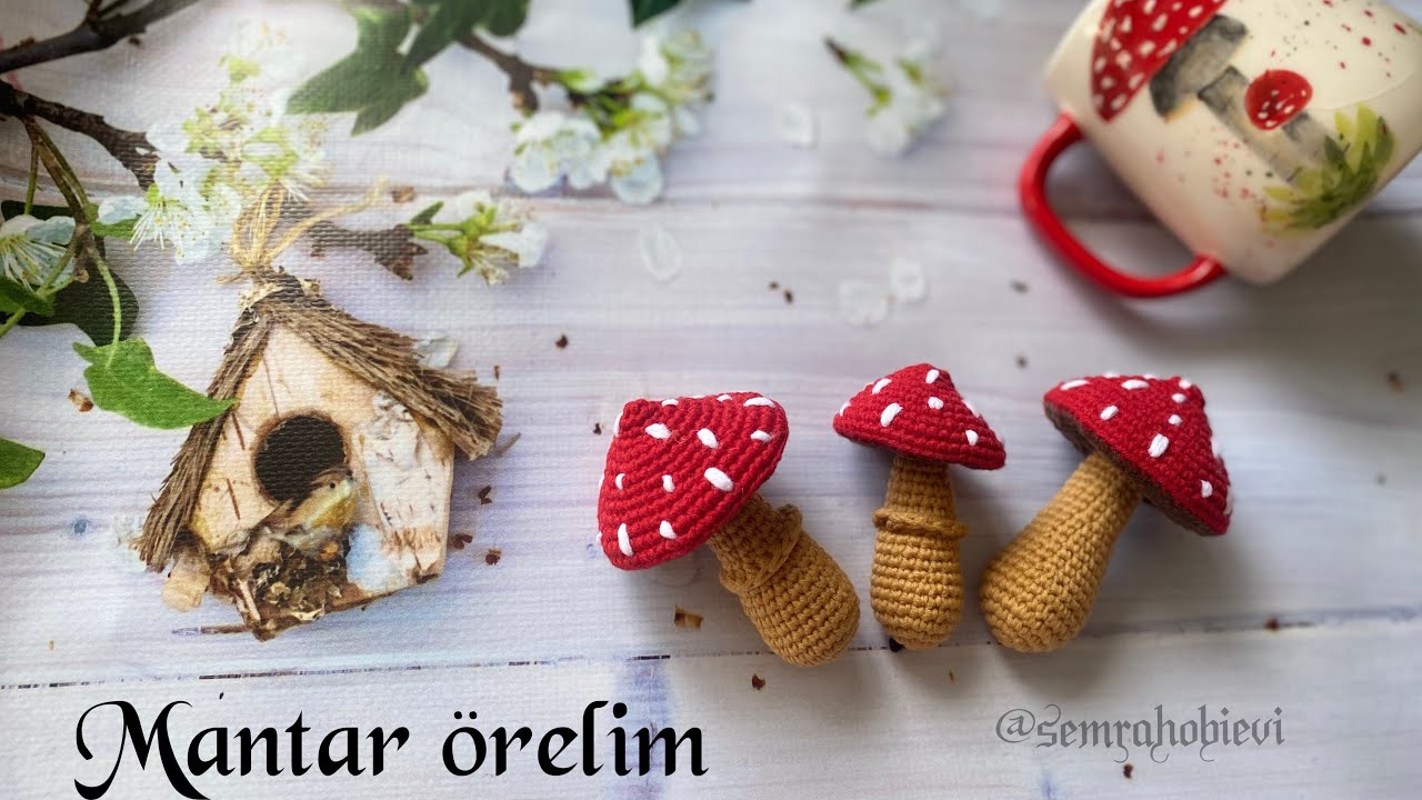 En kolay örgü mantar yapımı ,Amigurumi mantar