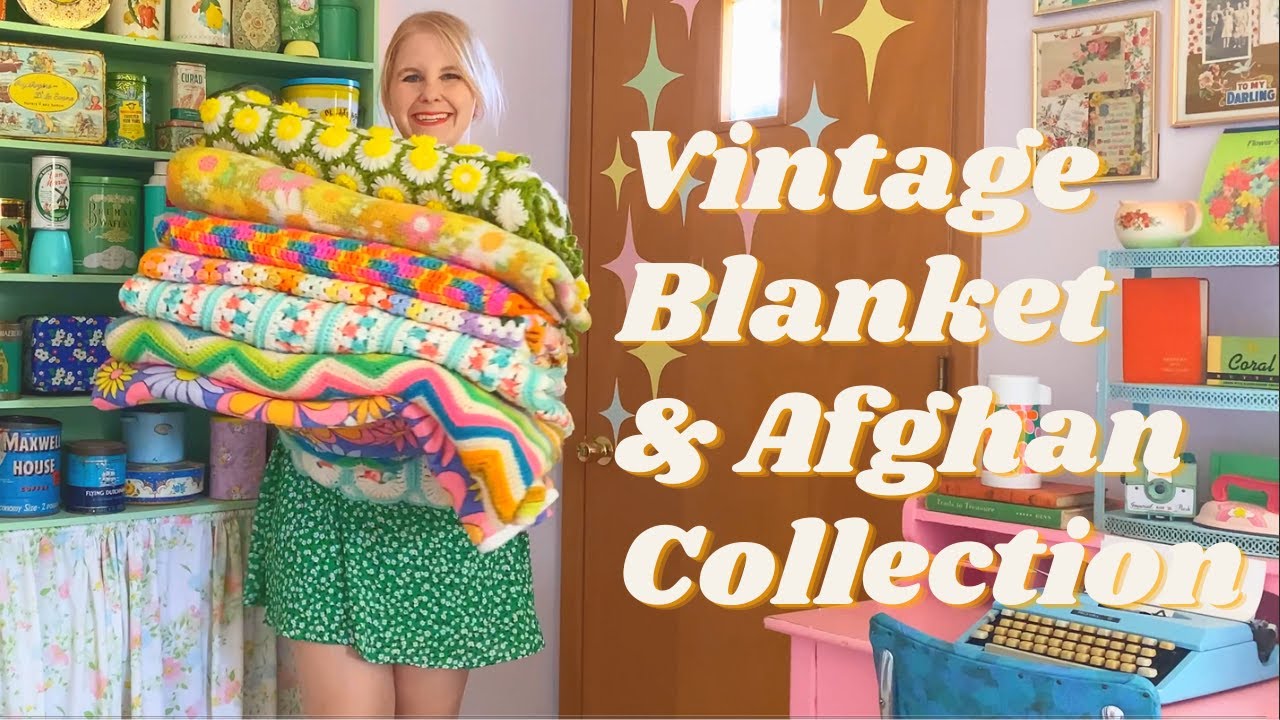 Thrifted Vintage Blanket and Afghan Collection -1970s Retro Home