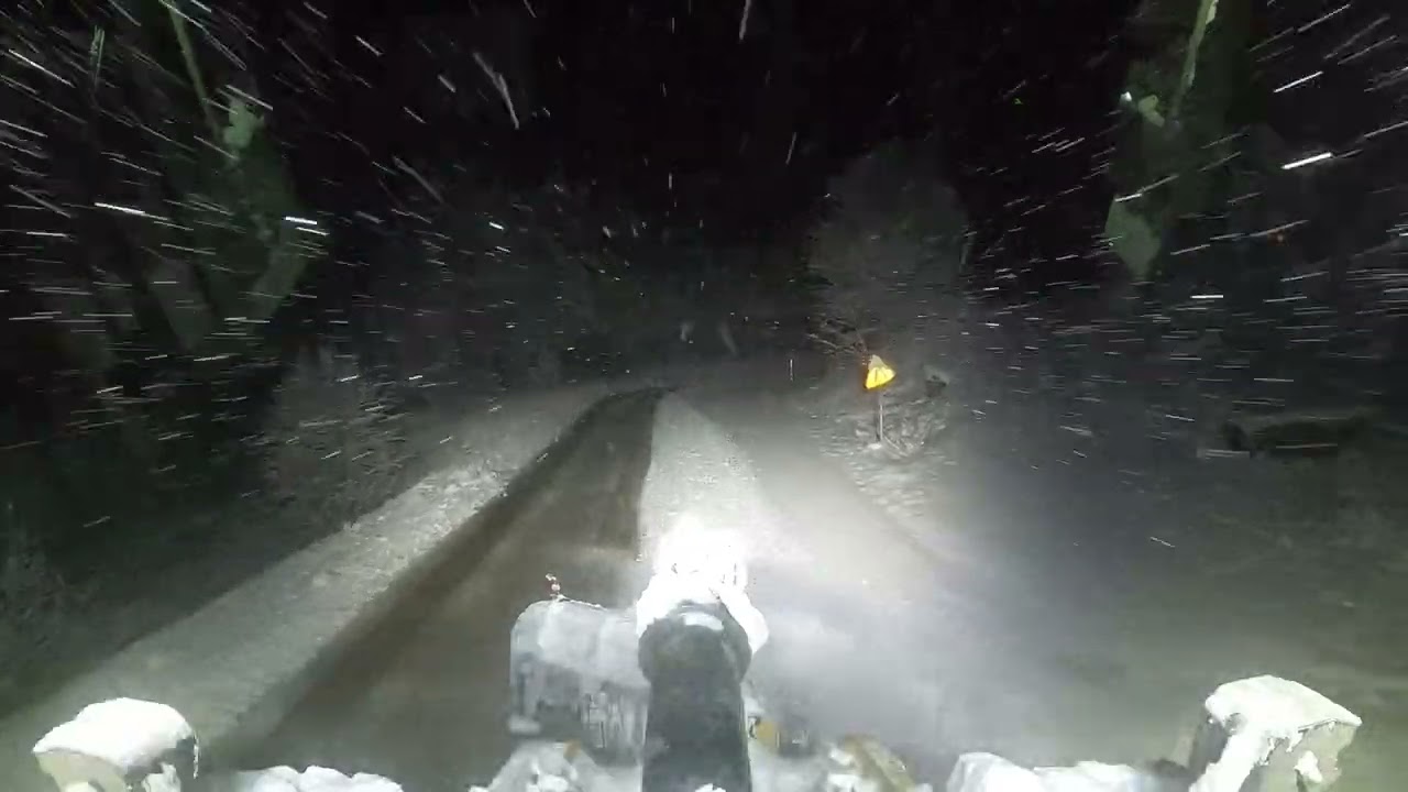 Caterpillar 972M XE wheel loader plow snow The first snow of the year