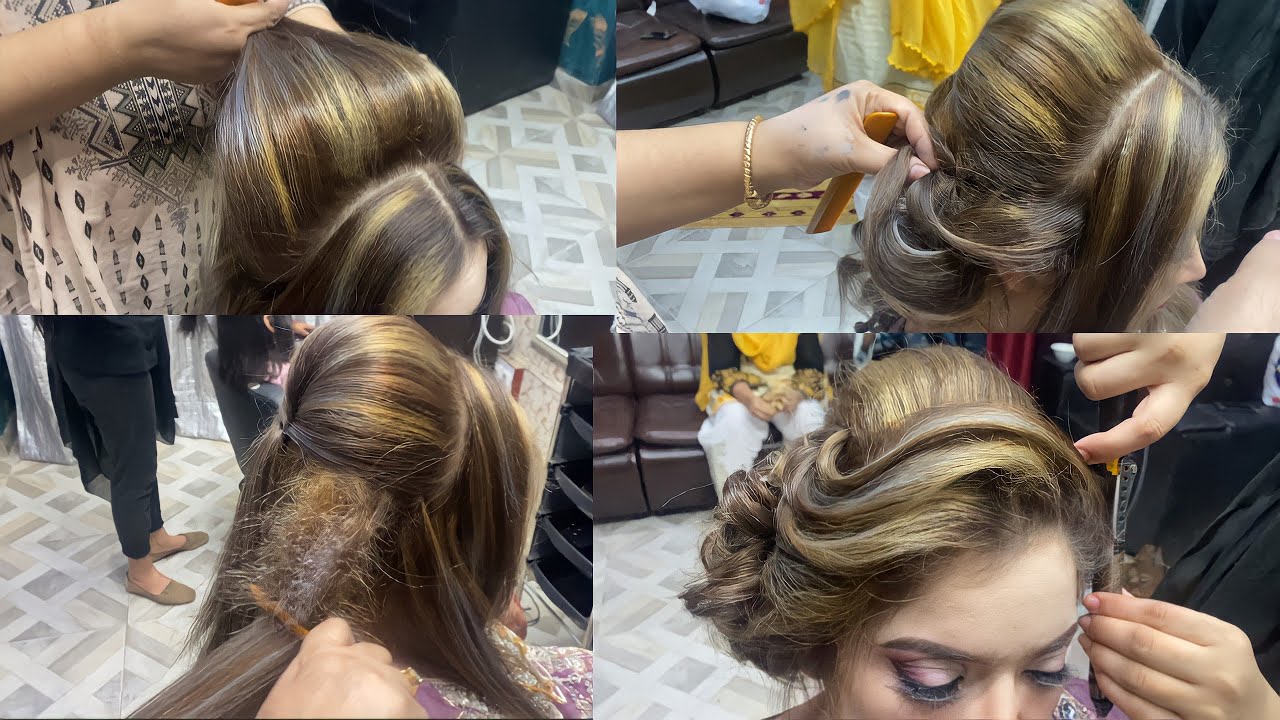 Wedding hairstyles for long hair. Messy bun. Medium length hairstyles