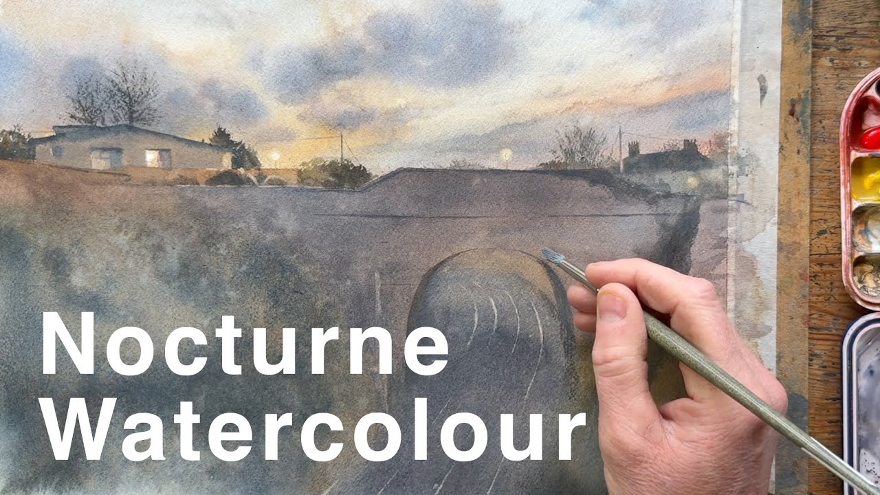 Nocturne Watercolour Painting, Dalkey Bridge