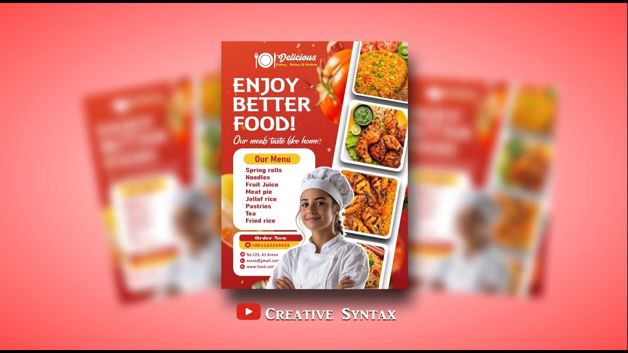 Flyer and Menu Design for Restaurant, Eatery, and Bakery in CorelDRAW, Step by Step Tutorial