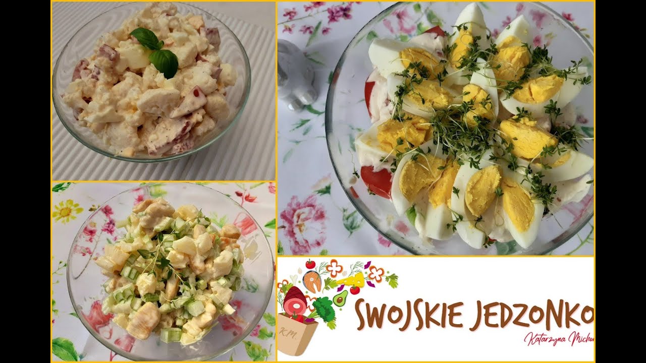 Sałatki z 3 składników+ sos,3 przepisy #sałatki #naszybko #prostyprzepis