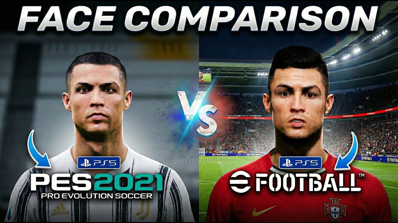 PES 2021 vs eFootball 2026 - Face Comparison PS5