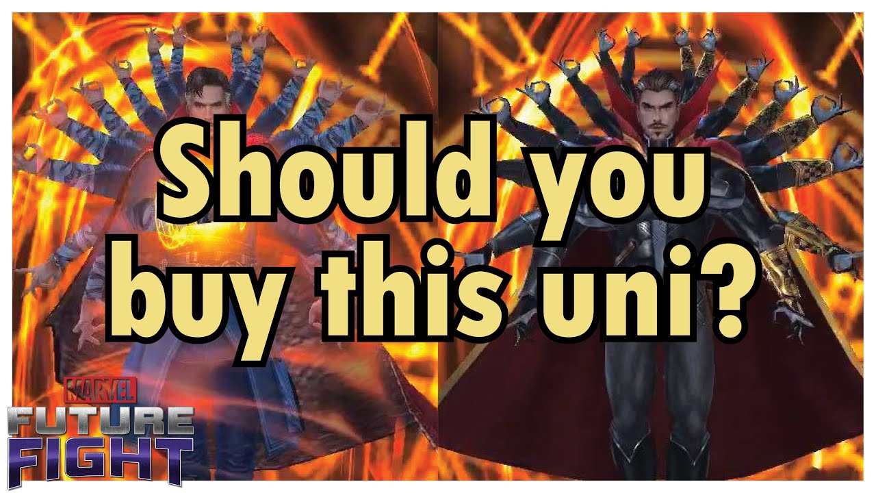 DOCTOR STRANGE INFINITY WAR VS. SPACE SUIT COMPARISON + STAGE 99 EBONY CLEAR - Marvel Future Fight