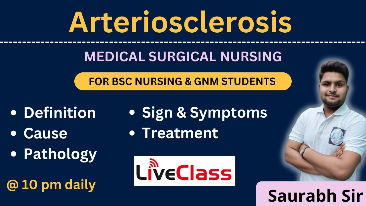 Arteriosclerosis || medical surgical nursing || For Bsc Nursing and GNM students