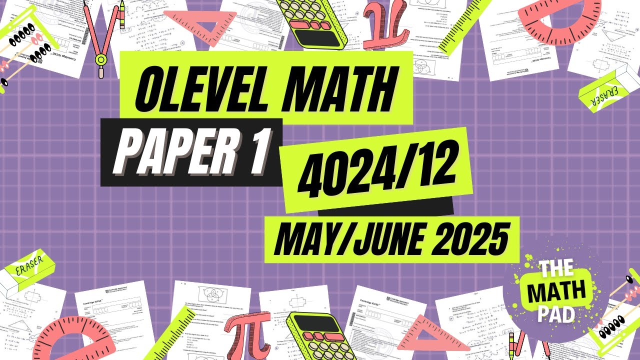 Solved Past Paper Solution | Olevel Math Paper 1 | 4024/12 | CAIE | May/June 2025