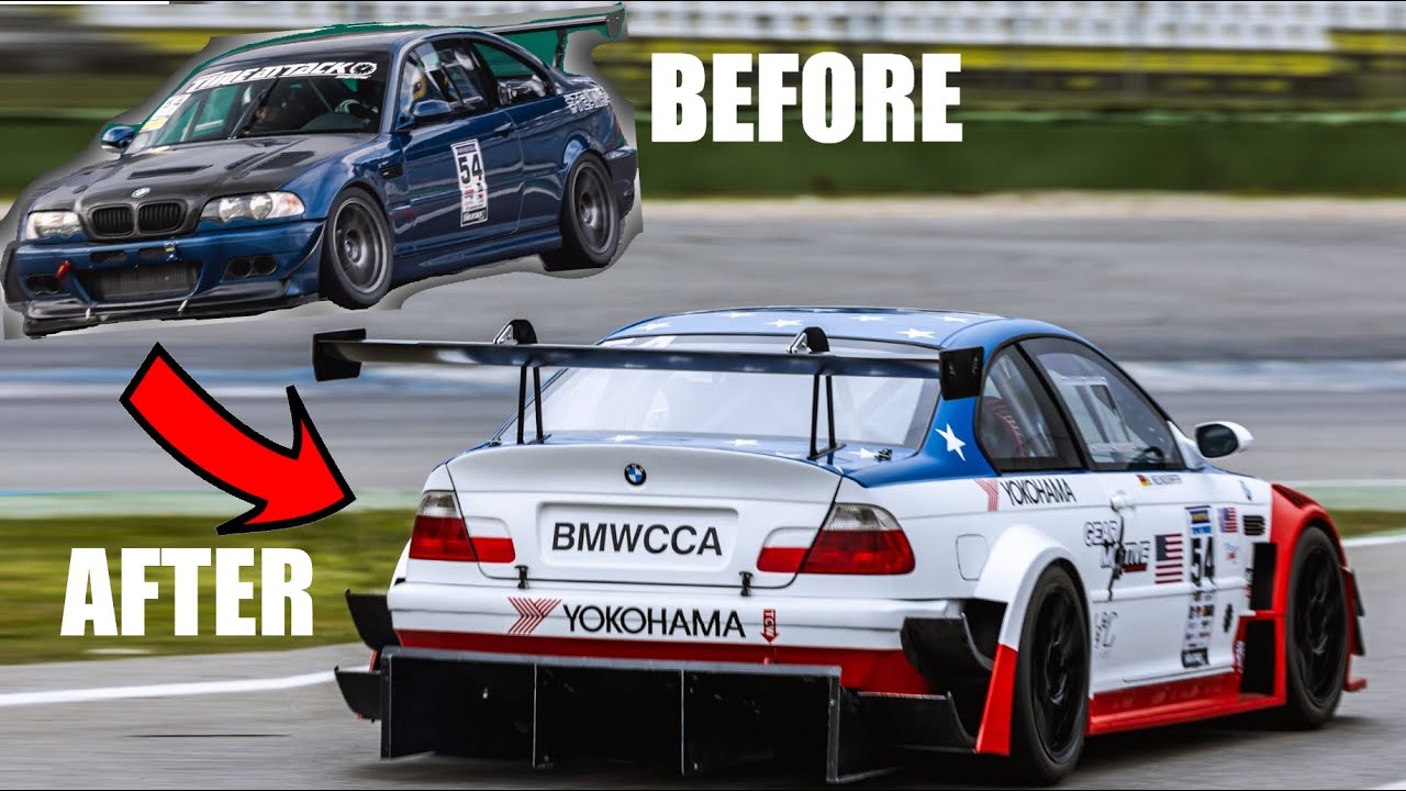 BUILDING A CRAZY BMW E46 GTR IN 8 MINUTES!