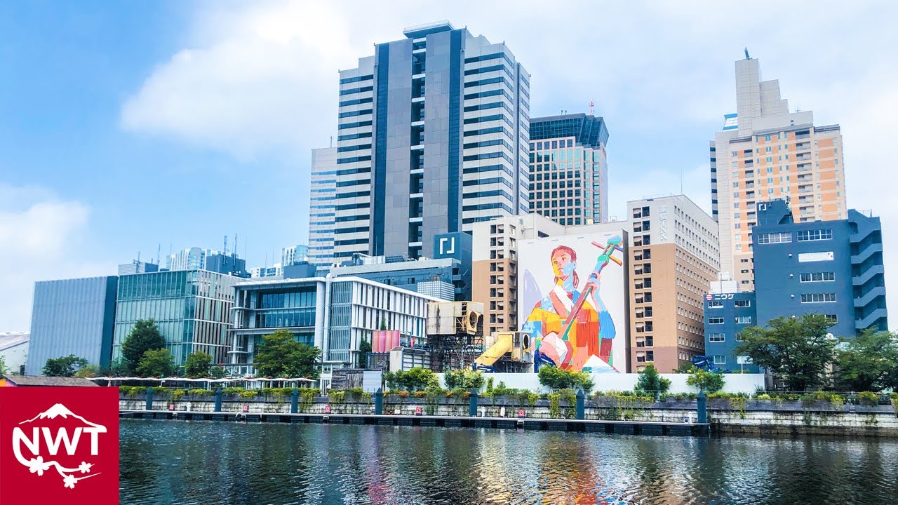 Walking Tour In Tokyo Tennozu Isle with Commentary 4K