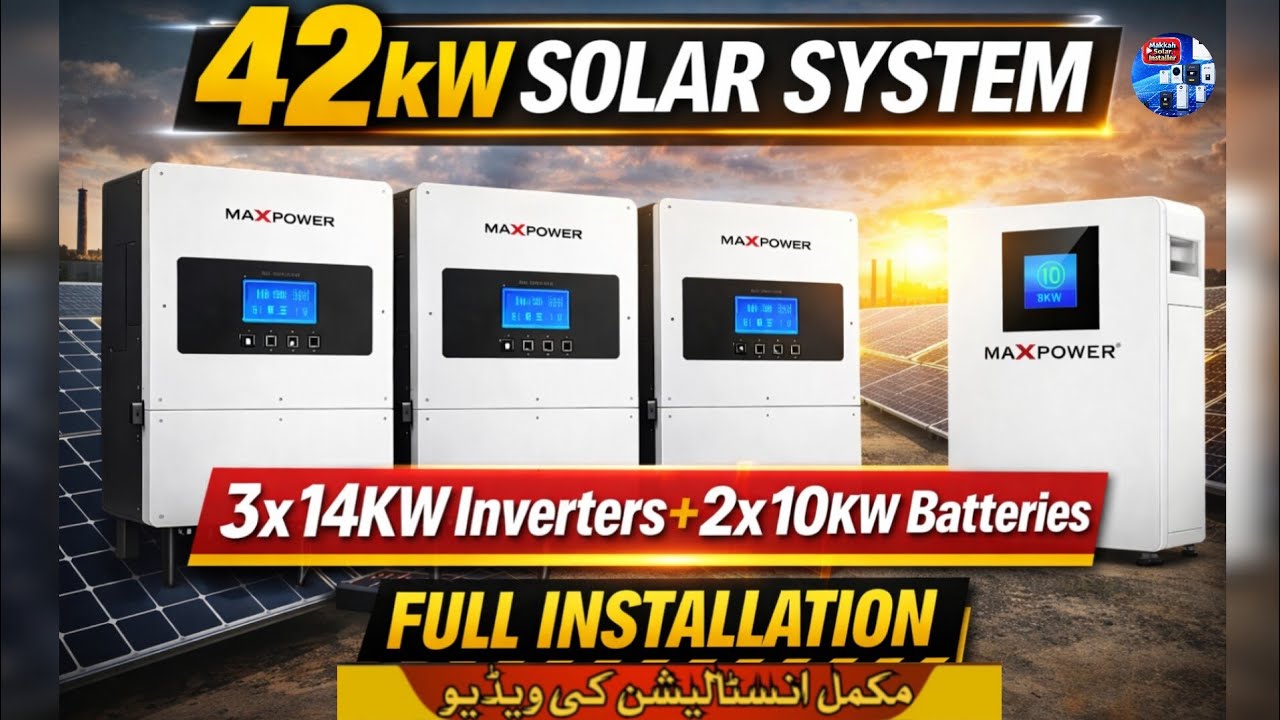Power Max Full Solar Setup | 3 Inverters 14KW + 2 Batteries 10KW | Big Solar System