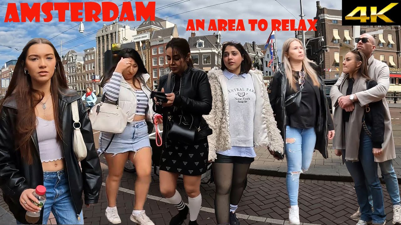 Explore Amsterdam in spring 2024. A relaxing area at the middle of busy city.