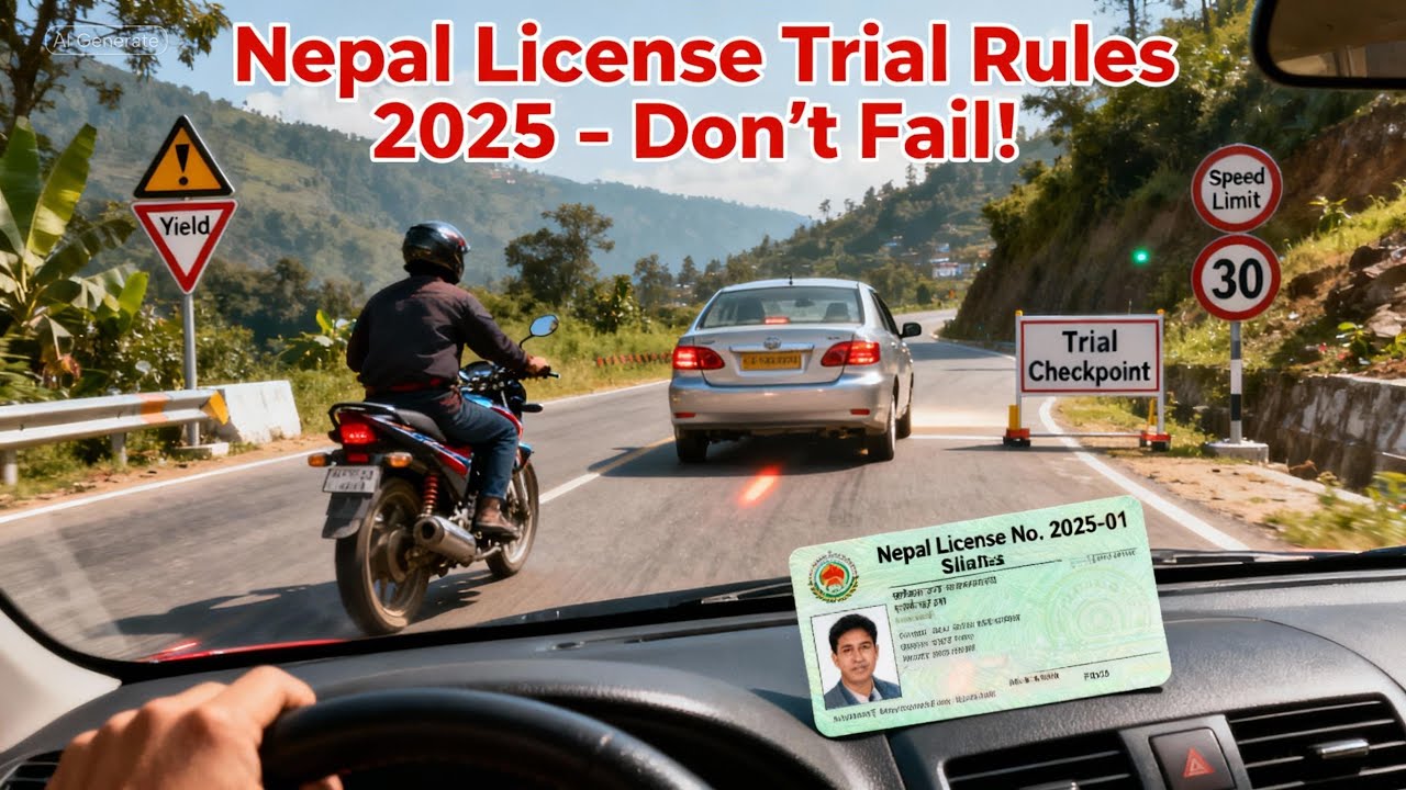 बाइक,स्कुट्रर लाइसेन्स ट्राइल नियम।Nepal Driving License Trail Rules 2025-Must Know For Bike & car! 
