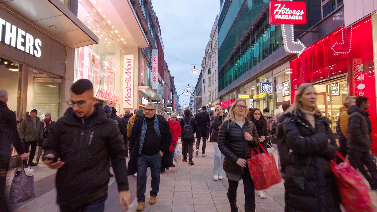 Walking in Stockholm, Sweden - Drottninggatan Shopping Street