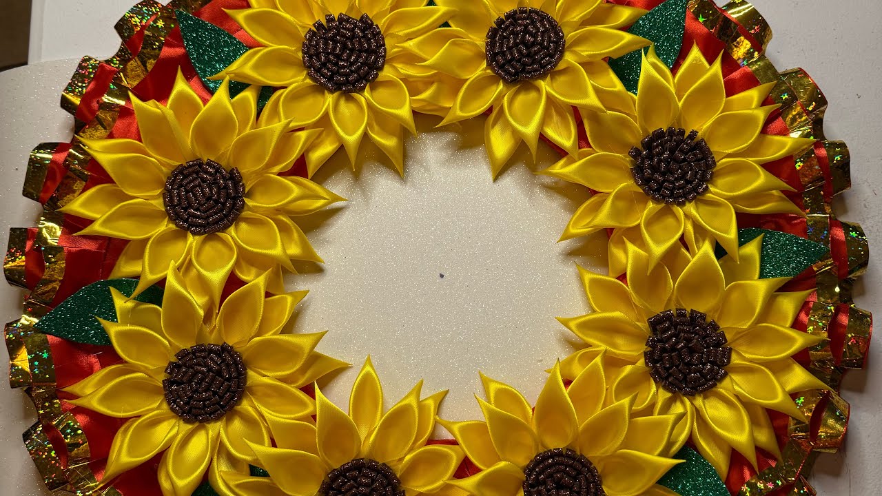 corona con girasoles