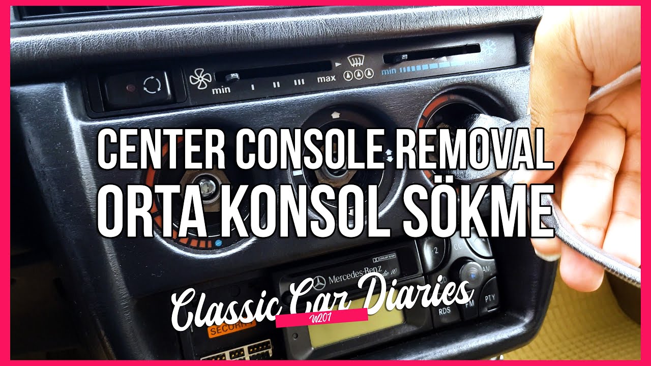 Mercedes W201 190E Center Console Removal | Mercedes W201 190E Orta Konsol Sökme [4K]