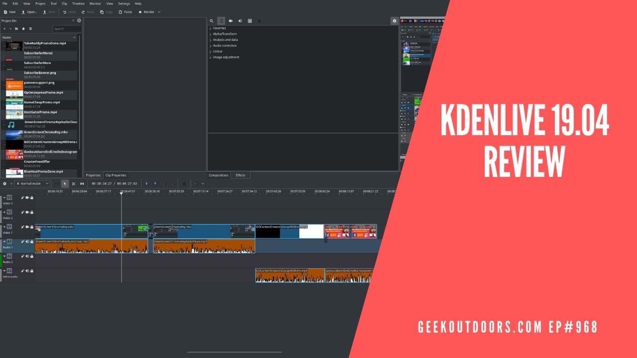 Kdenlive 19.04 Review (What’s New and Is It Any Good?) | Pros and Cons Geekoutdoors.com EP968