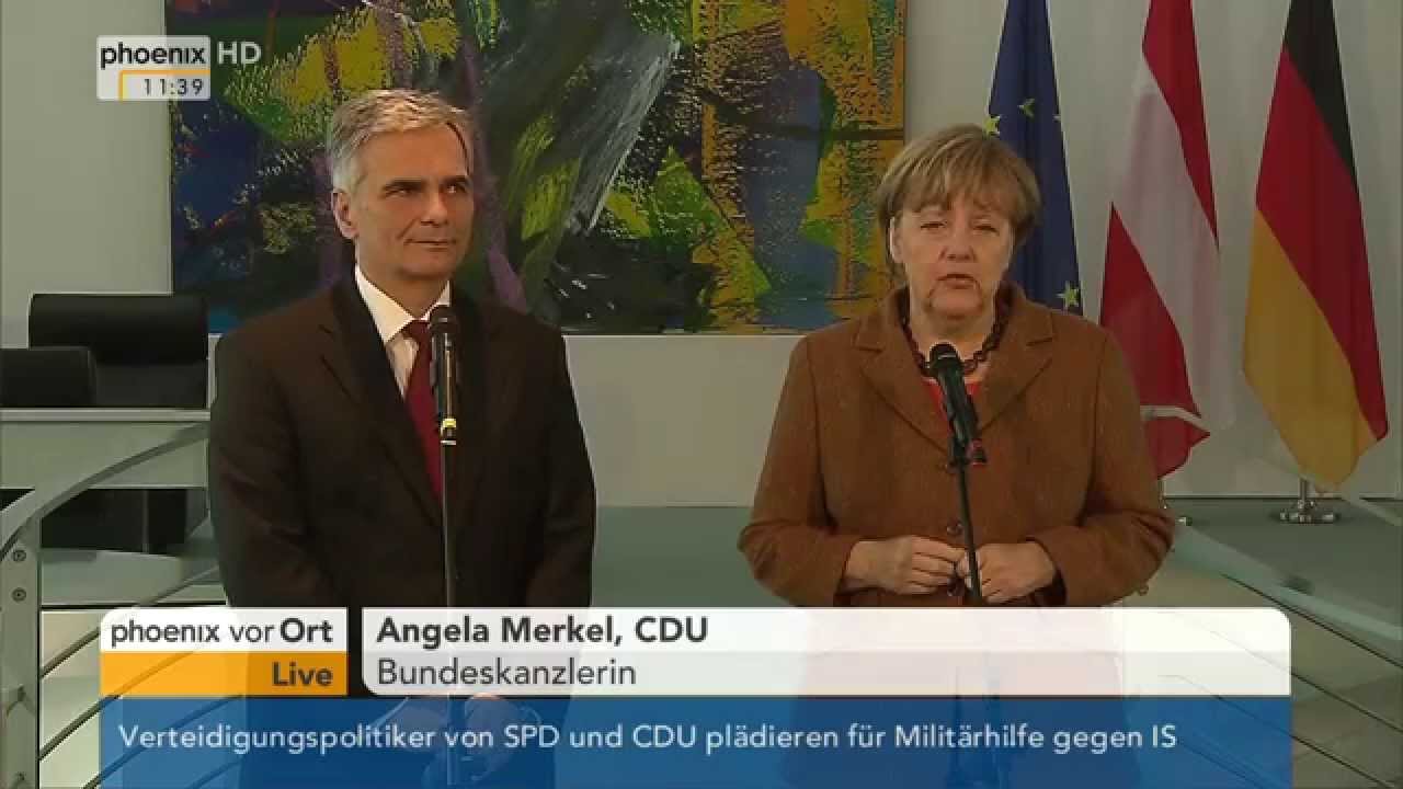 Flüchtlingspolitik: Angela Merkel mit Werner Faymann am 19.11.2015