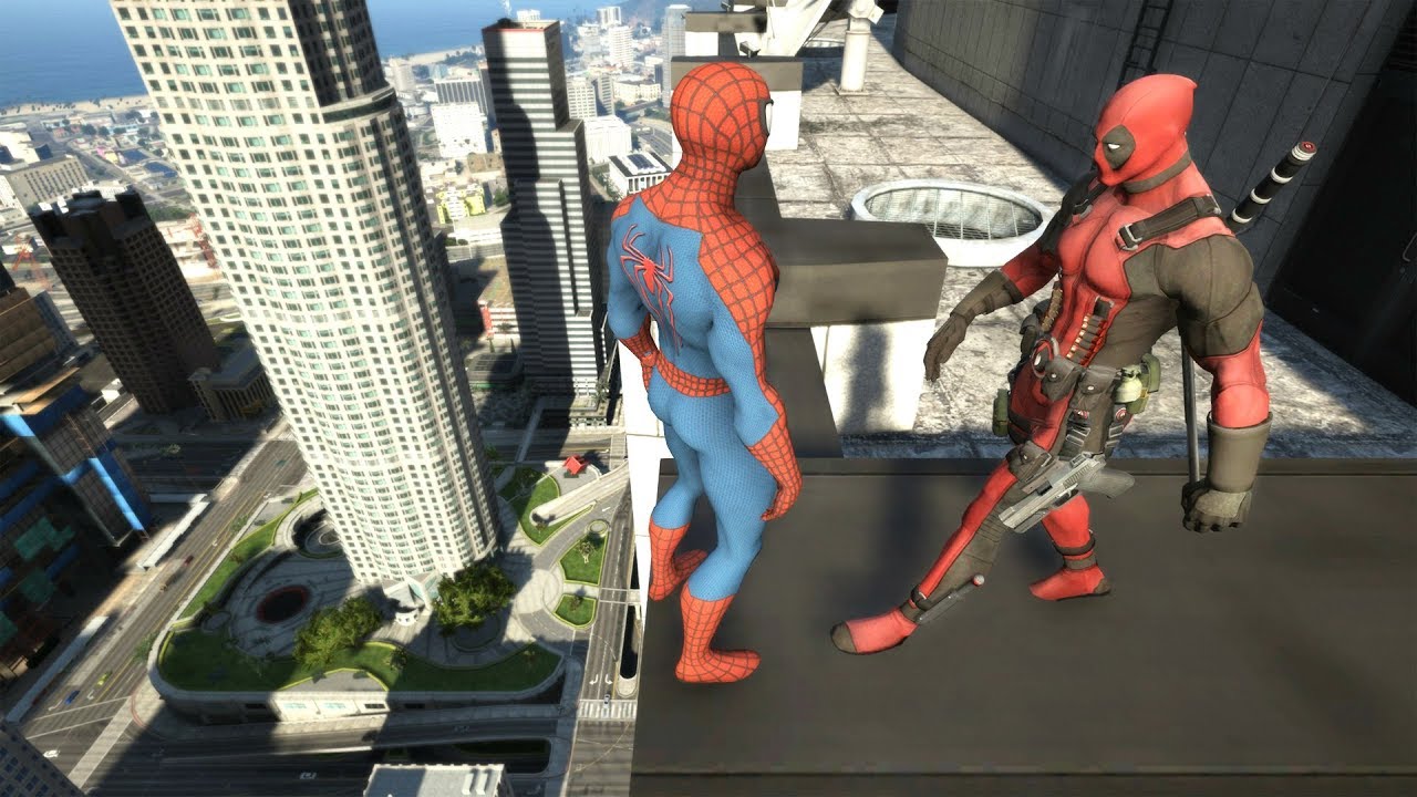 GTA 5 Crazy Ragdolls Spiderman vs Deadpool ep.1 [GTA 5 Euphoria Physics | Funny Moments]