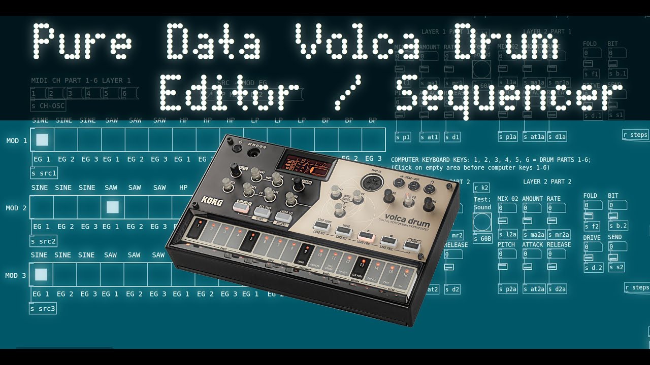 V2 Volca Drum Editor / IDM Sequencer - Pure Data