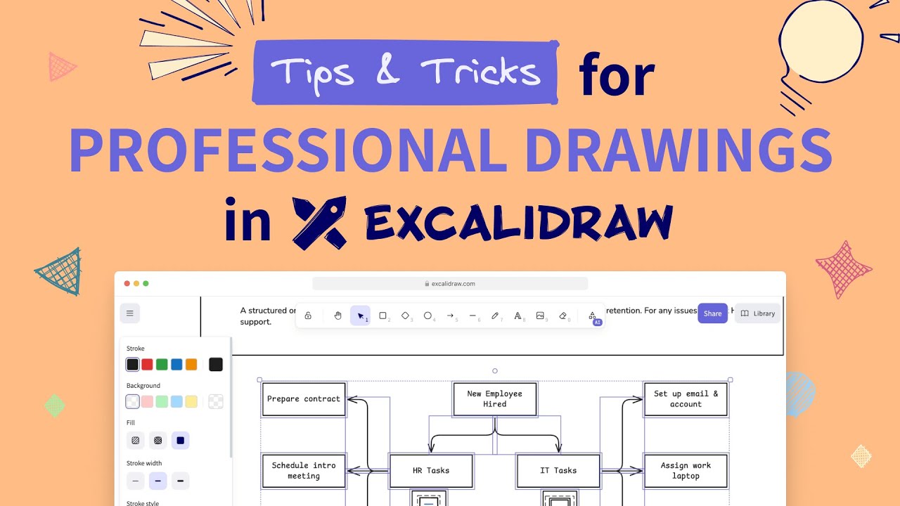 💡5 Tips & Tricks for PROFESSIONAL-LOOKING DRAWINGS in Excalidraw 👀 | T&T #4