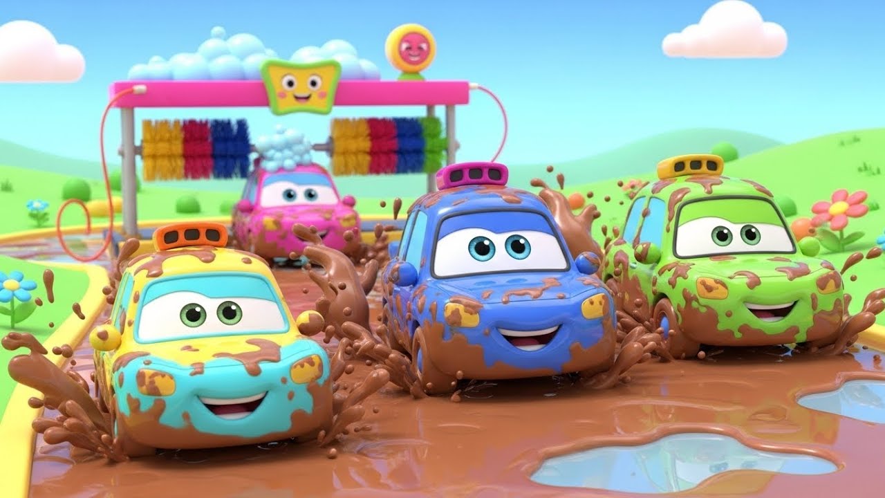 Muddy Cars Race to the Car Wash 🚗💨🚿 | Ultimate Clean-Up Challenge for Kids