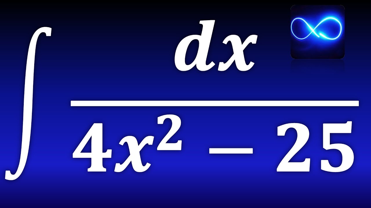 228. Integral de dx entre 4x^2 - 25, aplicando fórmula