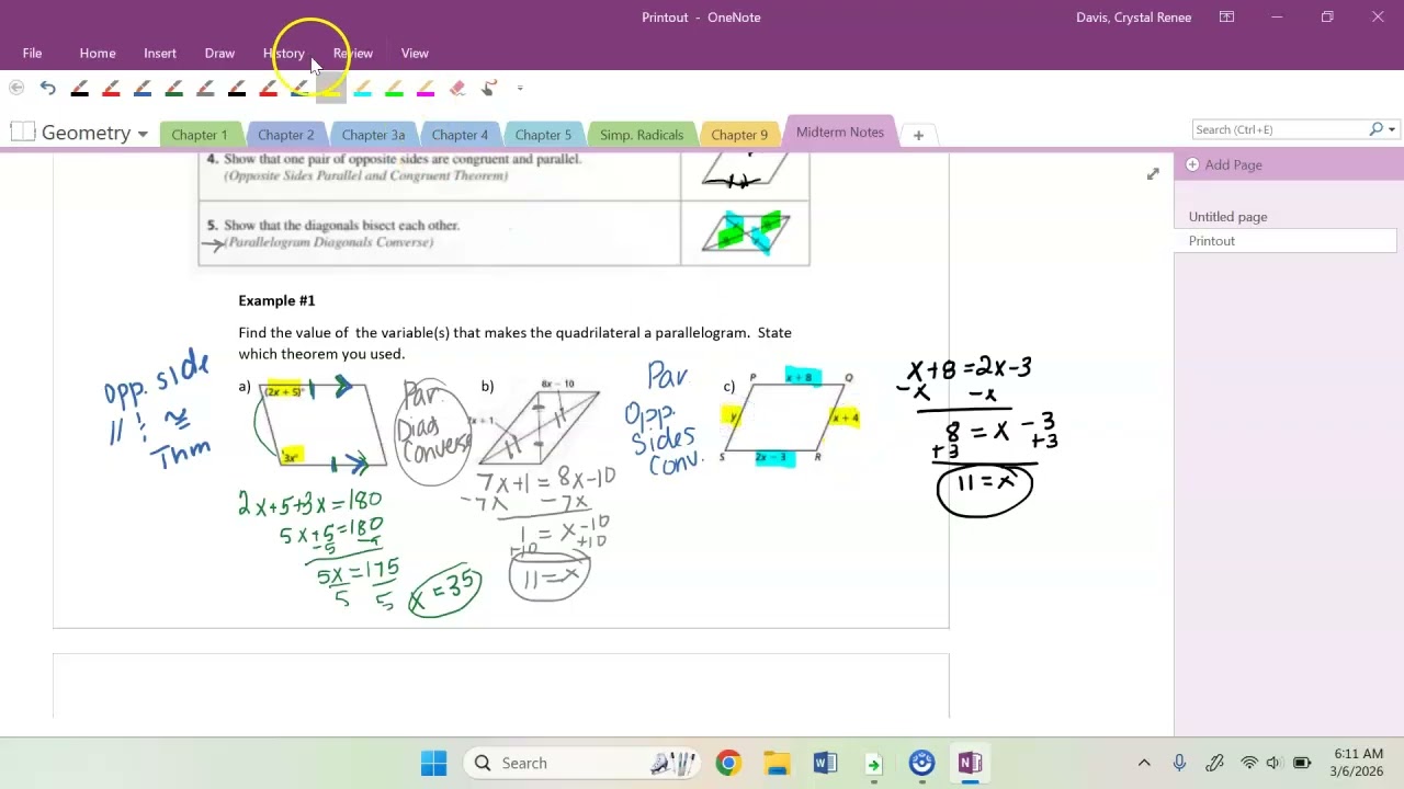 Geom. Midterm Ch. 7 Video #2