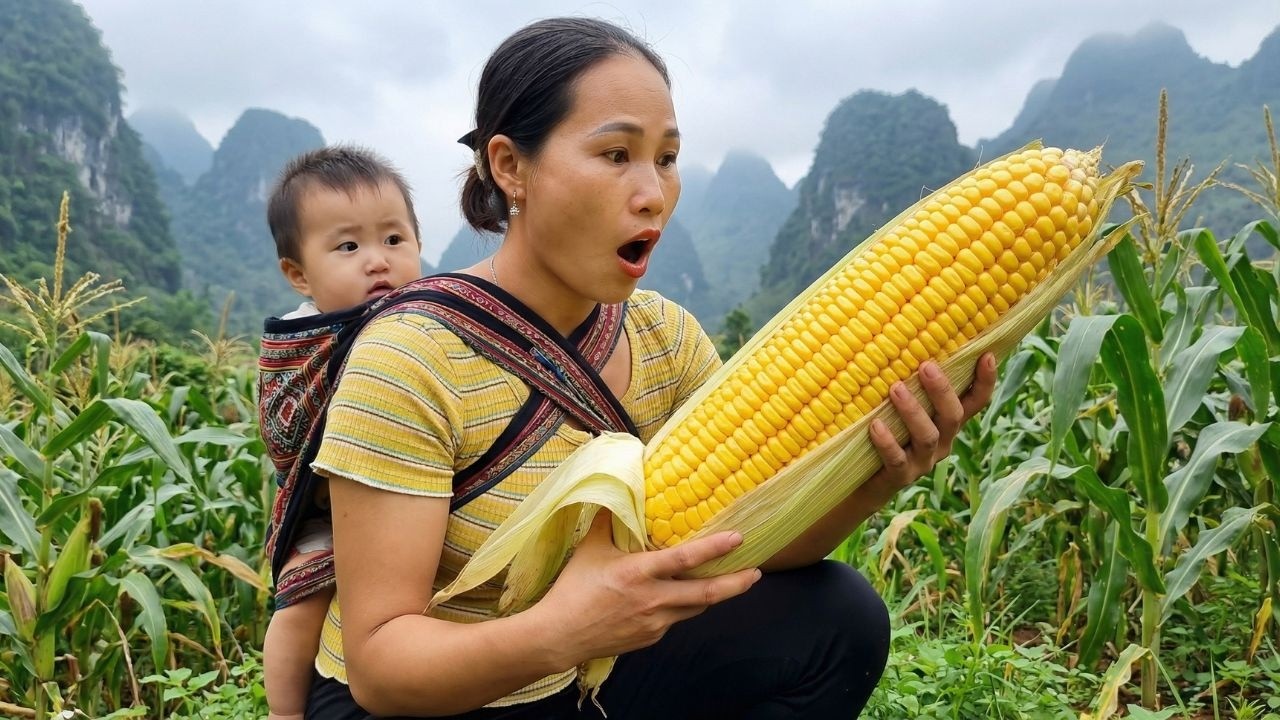 Harvesting Fresh Corn for the Market | Farm Cooking Day with My Daughter