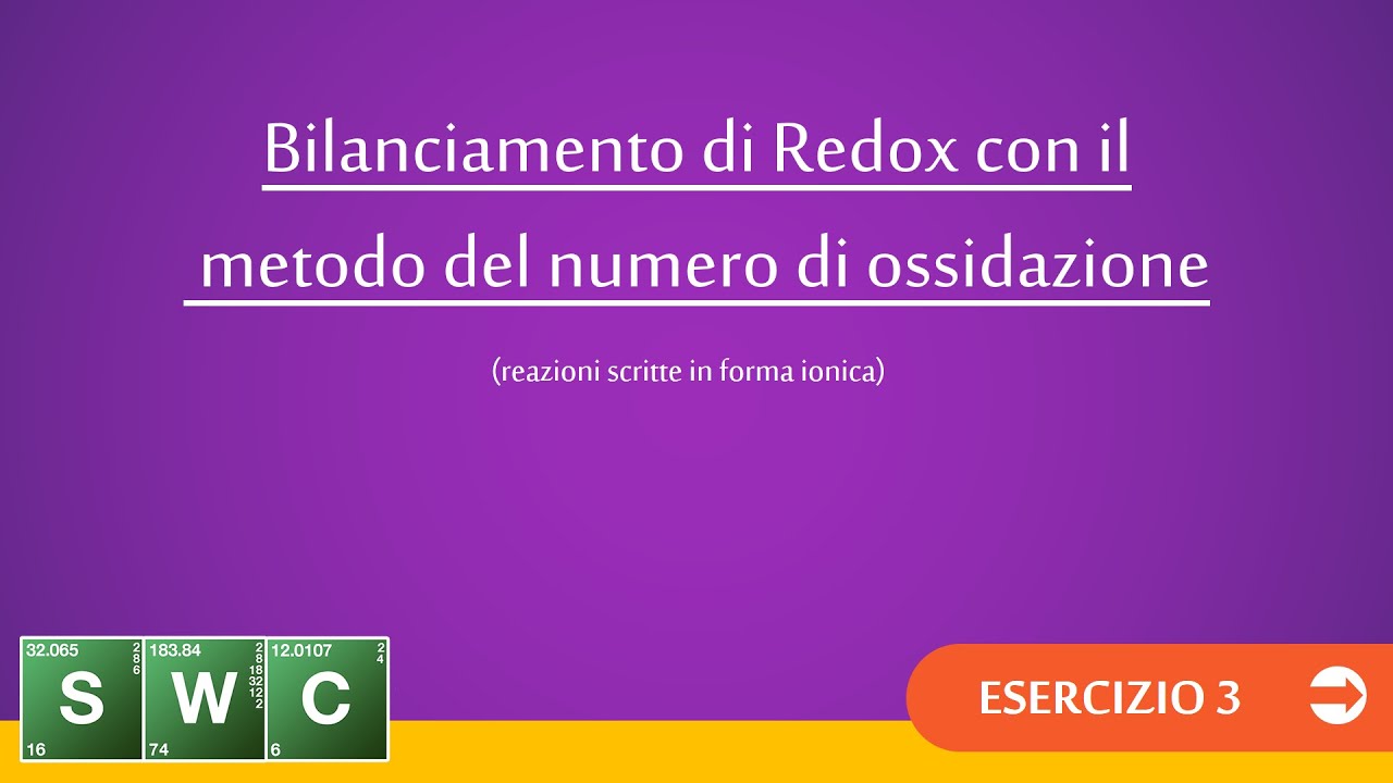 Bilanciamento col metodo del n°ossidazione - Ex.3