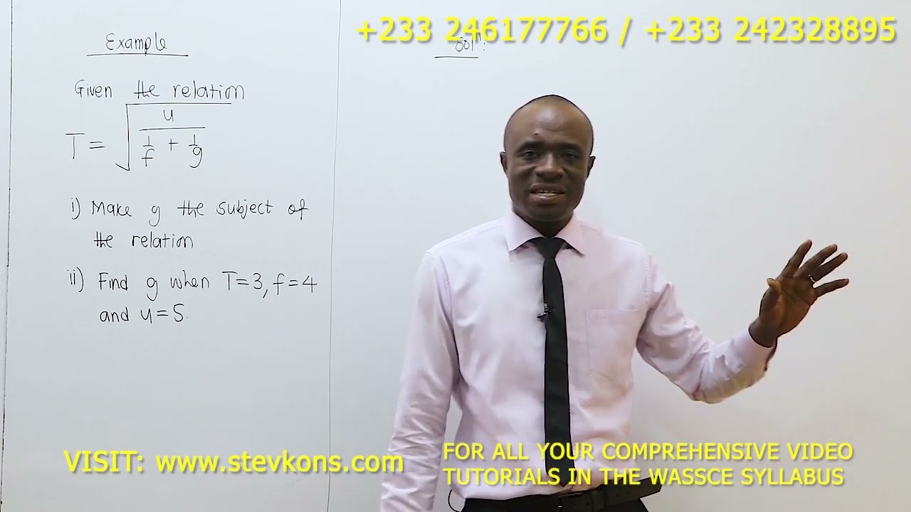 Change Of Subject And Substitution