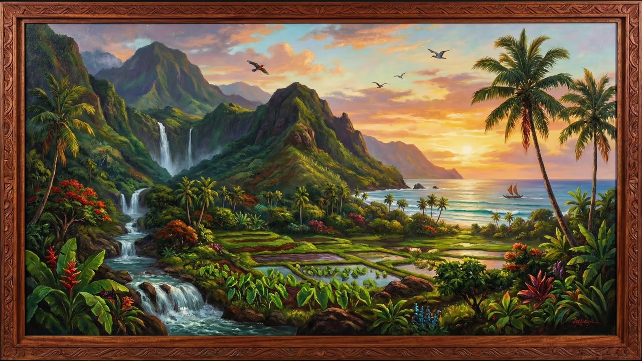 TV SCENIC ART 4K | Tropical Mountains of Hawaii