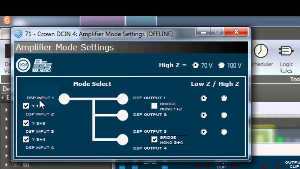 Crown | Mode Settings - Input Y and Bridge
