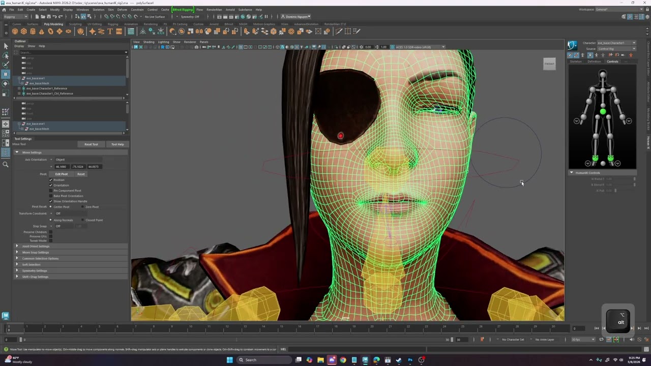 Maya Rigging Tutorial - painting skin weights