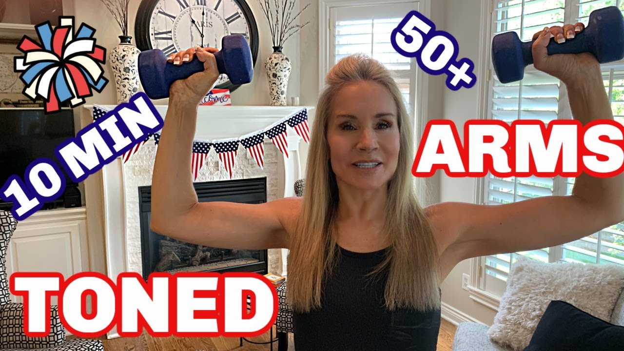 10 MINUTE TONED ARM WORKOUT FOR WOMEN OVER 50 | GET RID OF BATWINGS | ONLY DUMBELLS NEEDED!
