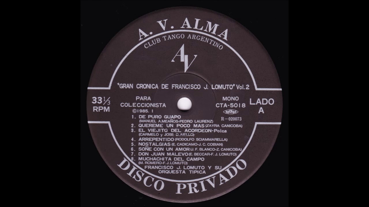 De puro guapo Tango Orquesta Francisco Lomuto con Jorge Omar 1935-11-26