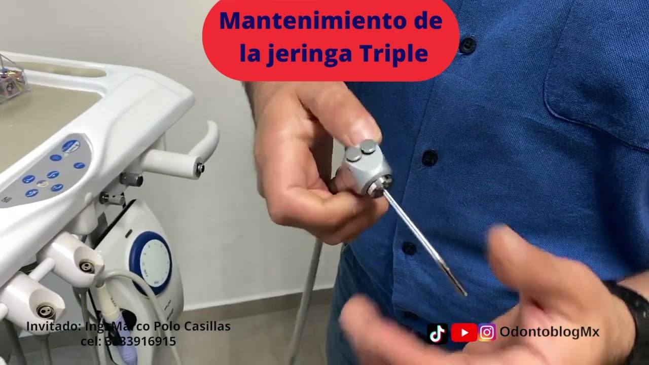 Mantenimiento de la jeringa triple de la unidad dental