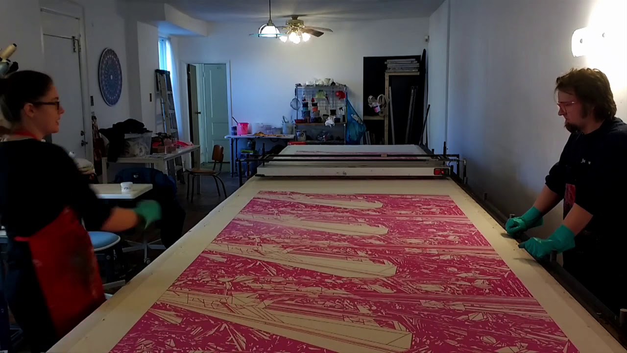 Fabric yardage repeat pattern screen printing 2