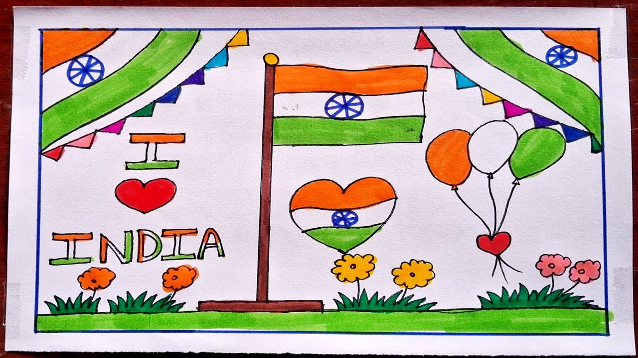 Drawing Republic day / 26th January Drawing Tutorials / Republic day Drawing Easy with Pencil 