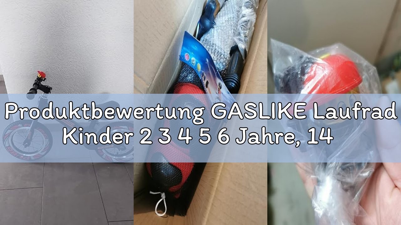 Produktbewertung GASLIKE Laufrad Kinder 2 3 4 5 6 Jahre, 14 Zoll Kinderlaufrad mit Bremse, Verstellb