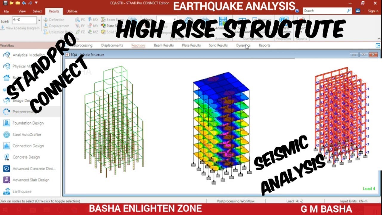 Seismic Analysis I Staad Pro connect I Multi storey frame I G M Basha I