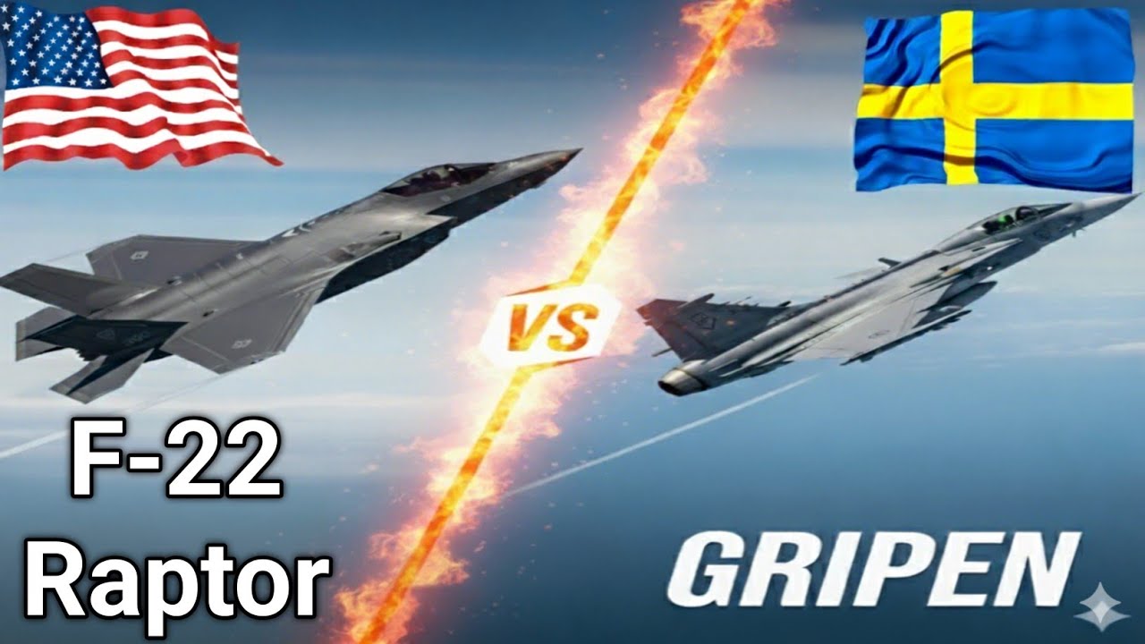 Saab Gripen E vs F-22 Raptor | America's Air Power vs Sweden's Air Power