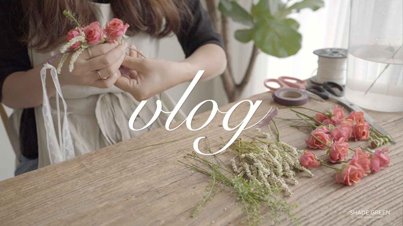 ENG / flower shop vlog | 화관만들기, 잔잔한 우드플라워박스, 플로리스트일상