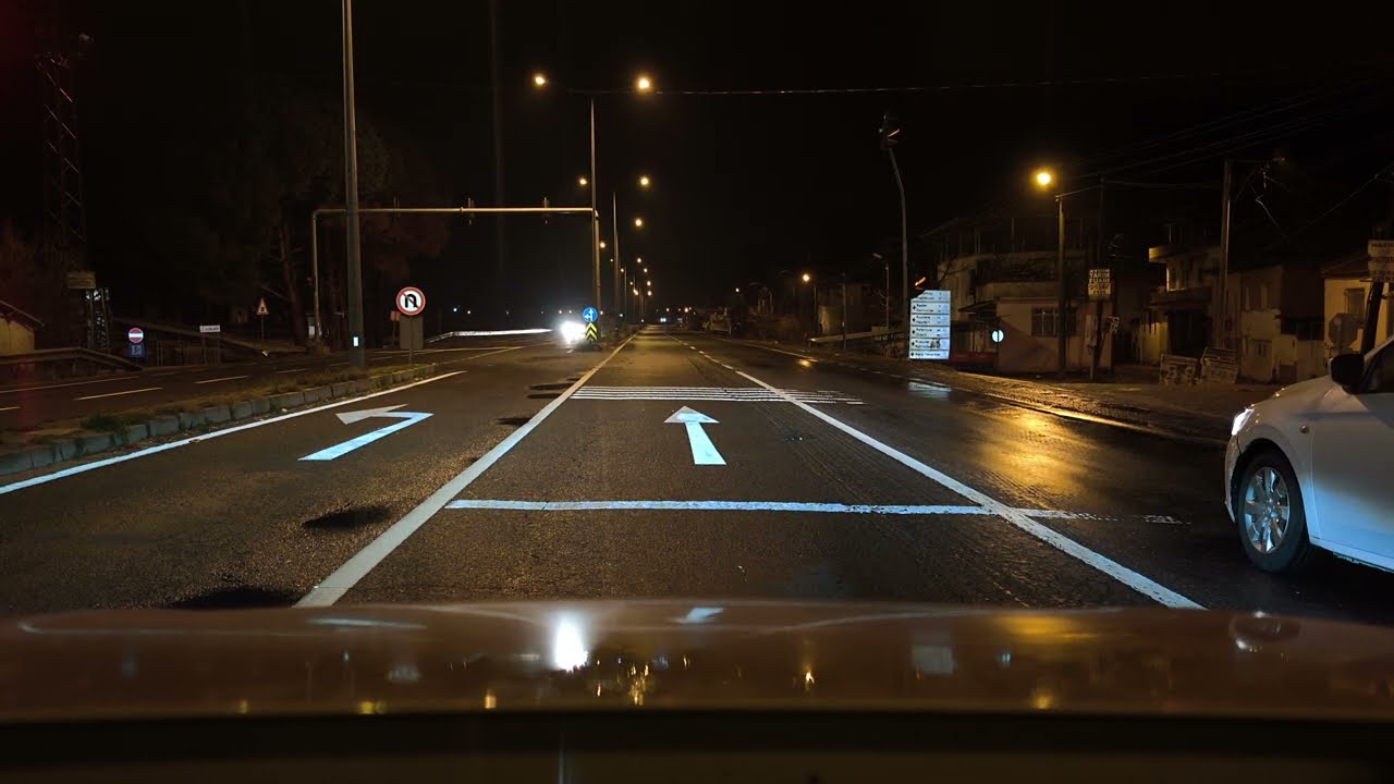 Nazilli'den Denizli Pamukkale Tıp Fakültesi'ne Gün Doğumunda Yağmurlu Hava'da Yolculuk Yol Videsu