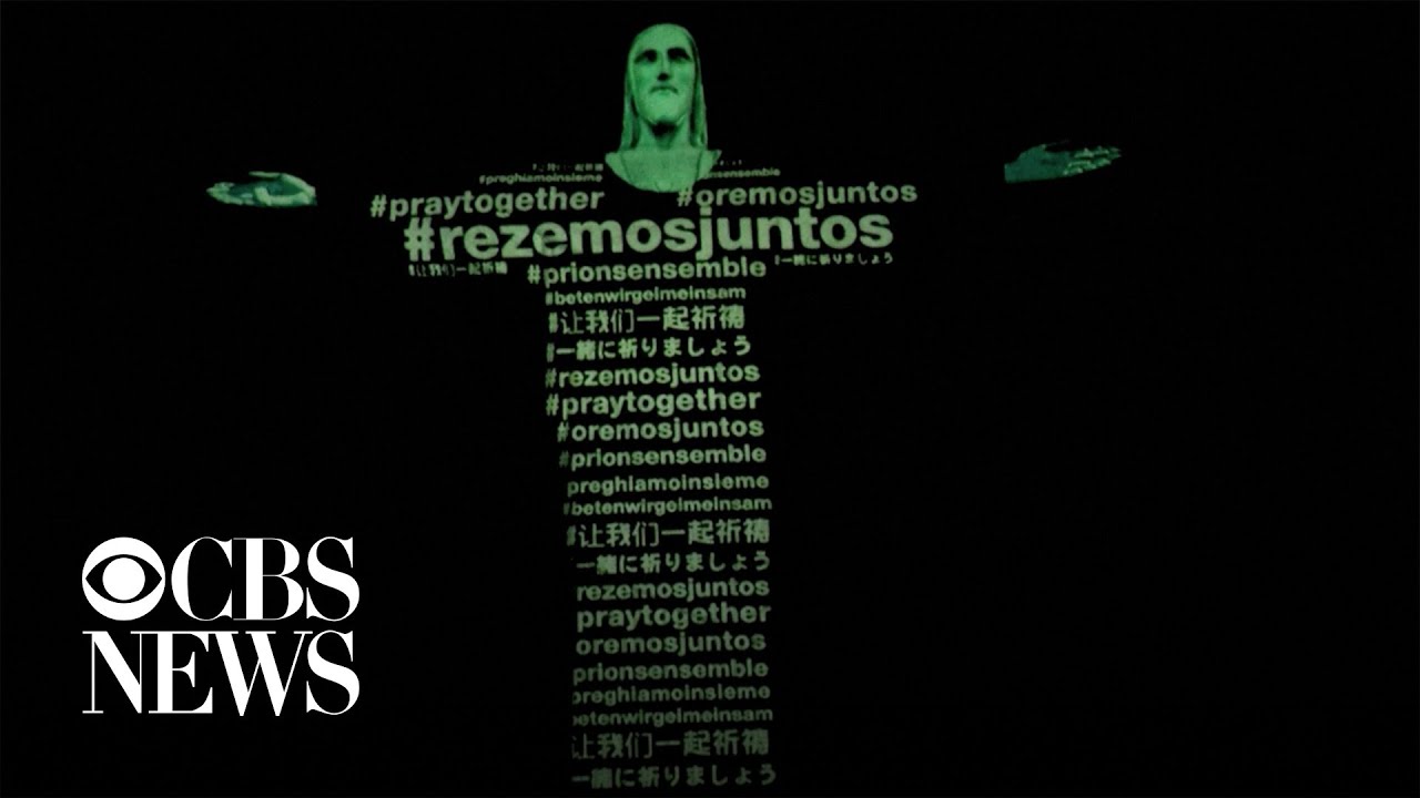 Christ the Redeemer statue in Brazil lit up with flags of countries struck by coronavirus