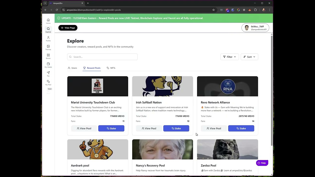 How to Stake REVO to a Reward Pool and Claim Rewards