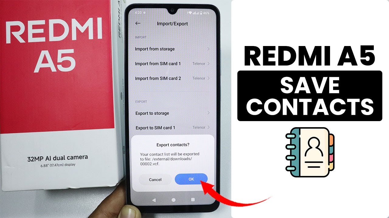 How to Save Contacts on Redmi A5 - Contact Settings