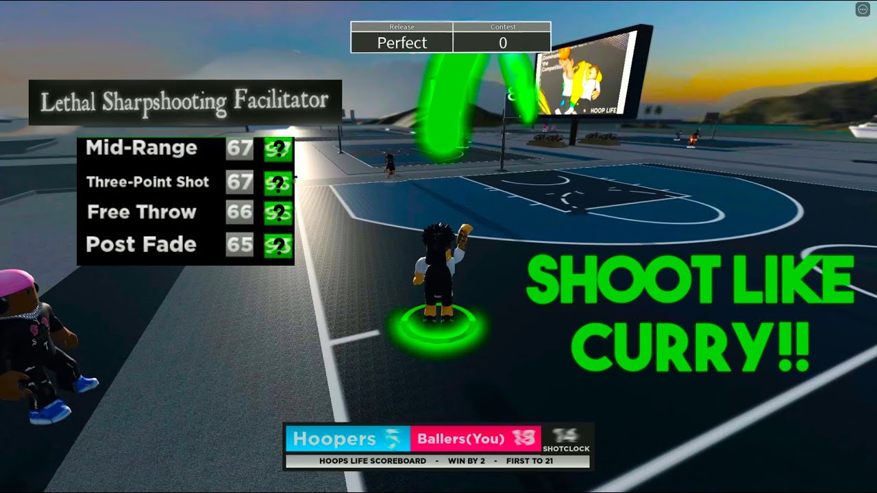 SHOOT LIKE CURRY IN ROBLOX HOOPS LIFE WITH THIS BUILD!!
