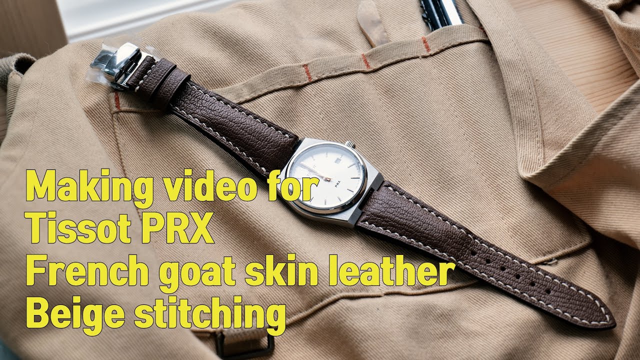 [notched strap] handmade strap for Tissot PRX with butterfly clasp